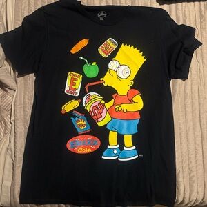 Black Graphic Tee with Cartoon Design